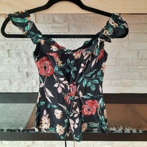 Lovers & friends off shoulder flutter sleeve top